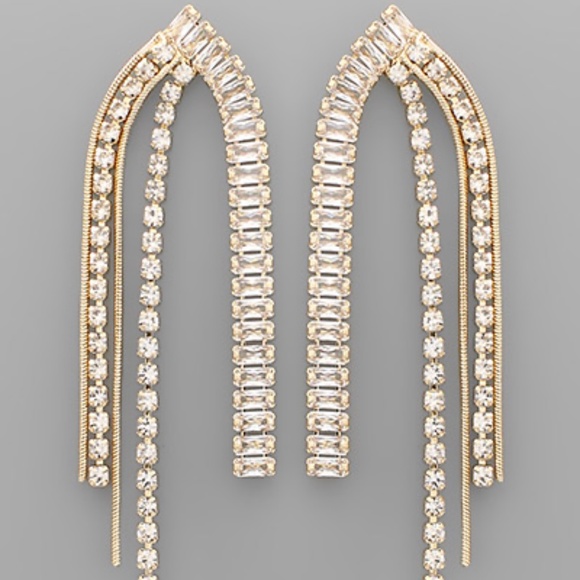 Multi Crystal Row Earrings